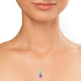 925 Silver Glitzy Floral Pendant with Amethysts,,hi-res view 3
