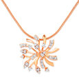 14 KT Rose Gold Classy Floral Pendant,,hi-res view 2