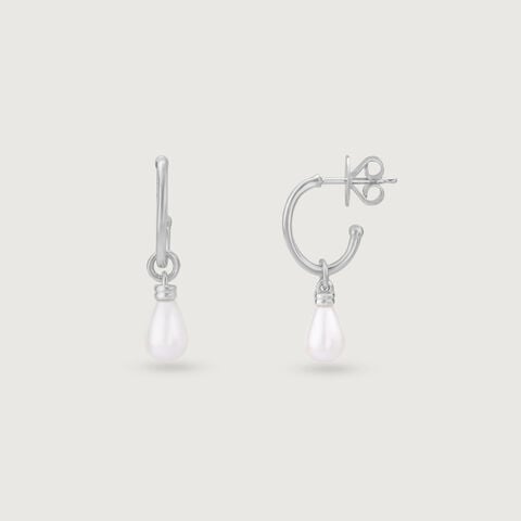 Dainty Drip Silver Hoop Earrings