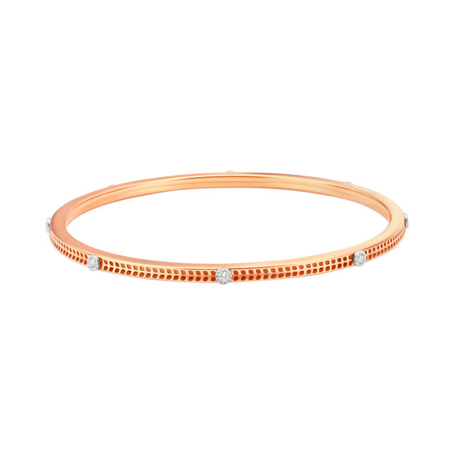 14kt Yellow-White Gold Slender Classy Diamond Bangle,,hi-res image number null