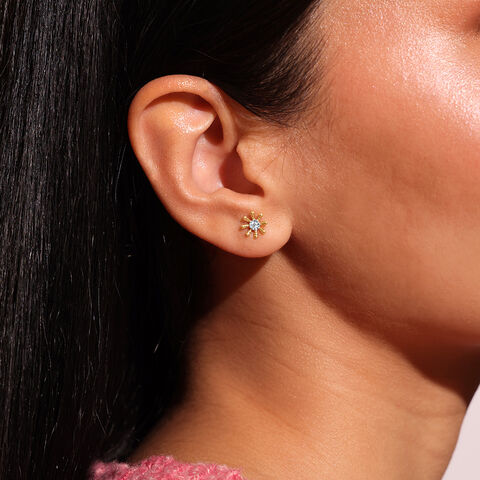 Spring Daisy Diamond Stud Earrings