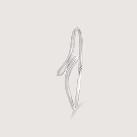 Sleek Contoured Silver Bangle