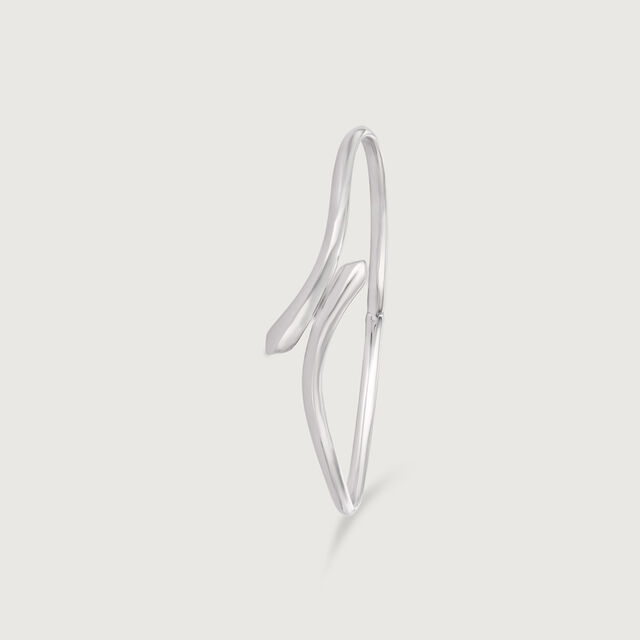 Sleek Contoured Silver Bangle,,hi-res image number null