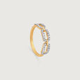 Interlocking Elegance Gold & Diamond Finger Ring,,hi-res view 3