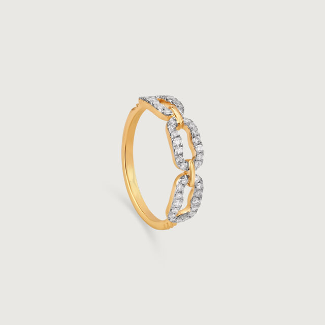 Interlocking Elegance Gold & Diamond Finger Ring,,hi-res image number null