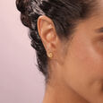 Petal Radiance 14 Kt Gold & Diamond Stud Earrings,,hi-res view 2