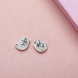 Chirpy Chic Silver Stud Earrings,,hi-res view 1