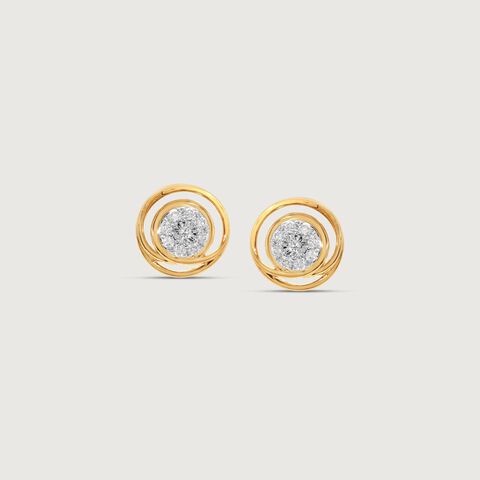 Dotted Shine Diamond Stud Earrings