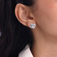 Sky Bloom Silver Stud Earrings,,hi-res view 2