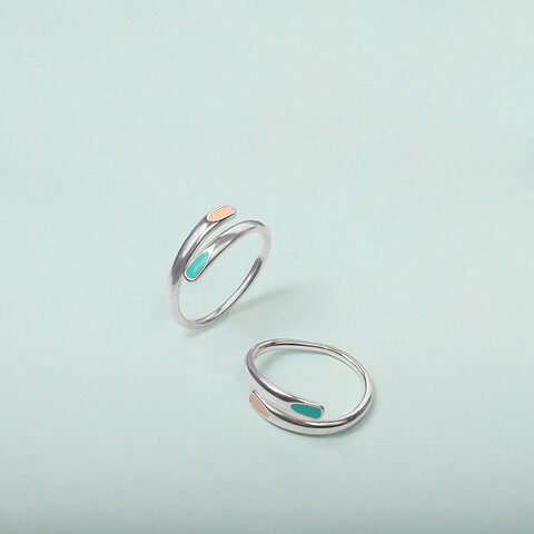 Pastel Pop Silver Toe Rings