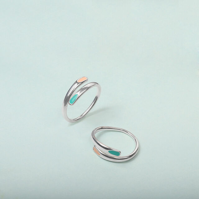 Pastel Pop Silver Toe Rings,,hi-res image number null