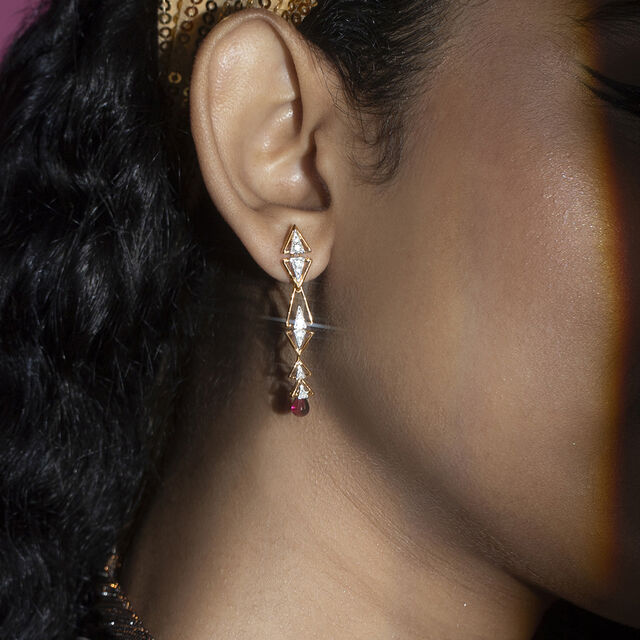 Spotlight Shine Gold & Diamond Drop Earrings,,hi-res image number null