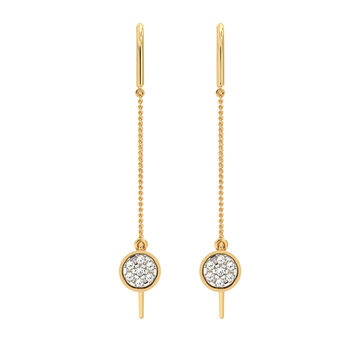 Circle Of Radiance Yellow Gold Drop Diamond Earrings
