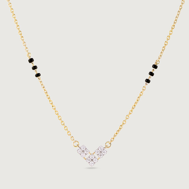 Starlight Symmetry 14Kt Gold and Diamond Mangalsutra,,hi-res image number null