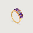 Mystic Dusk 14KT Diamond & Amethyst Finger Ring,,hi-res view 4