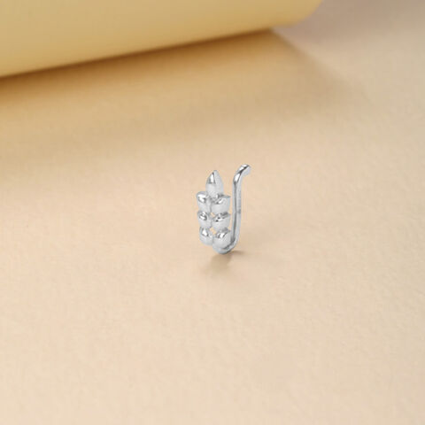 Playful Stacked Silver Nose Pin