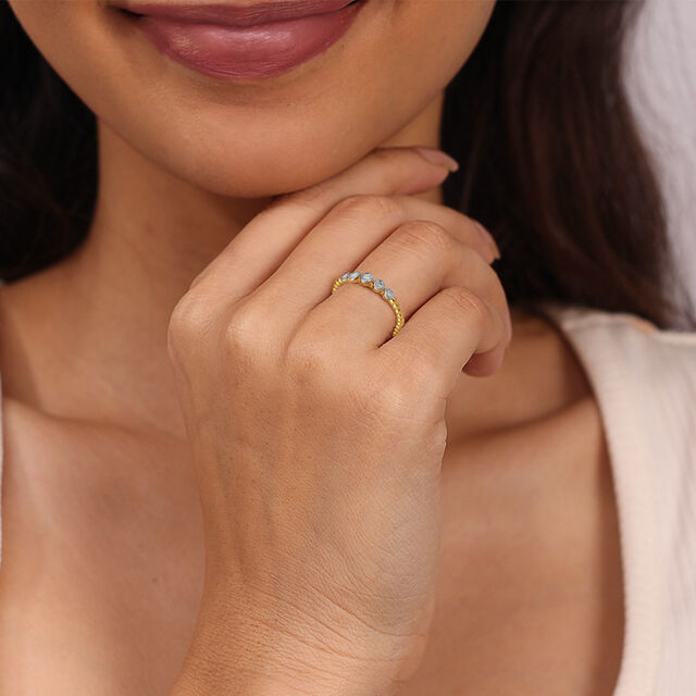 Orbit Sparkle Gold & Diamond Finger Ring,,hi-res image number null
