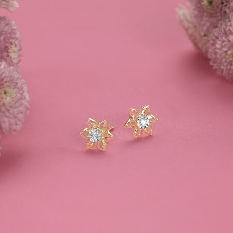 Whimsy Daisy Diamond Stud Earrings