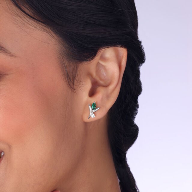 Luminous Grace Silver Stud Earrings,,hi-res image number null