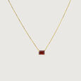 Bold Linear Red Garnet Gold Necklace,,hi-res view 3