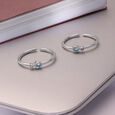 Sweet Aura Silver Toe Rings,,hi-res view 1