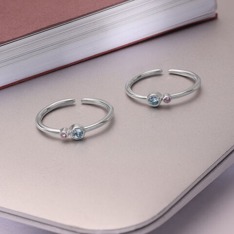 Sweet Aura Silver Toe Rings
