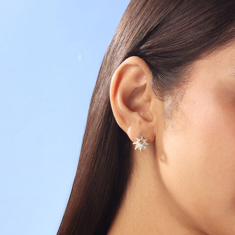 Solar Radiance Diamond Hoop Earrings