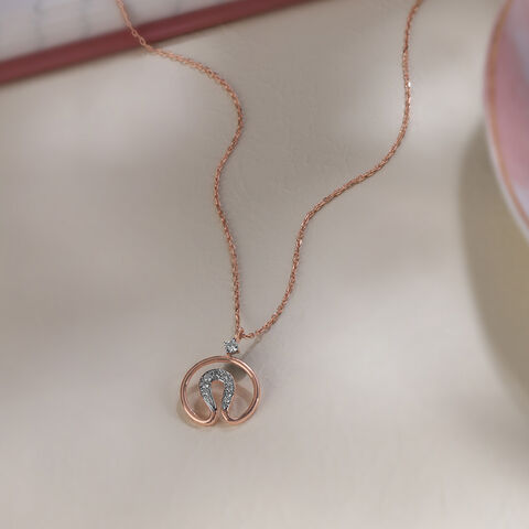 Twirl Charm 14KT Gold & Diamond Pendant with Chain