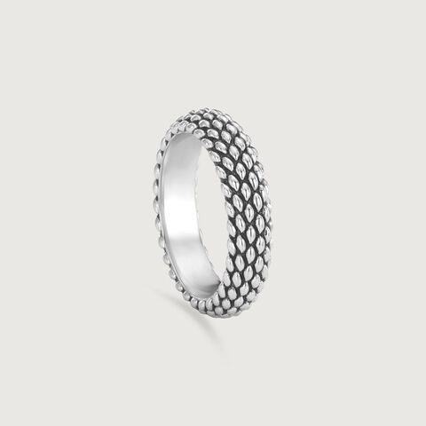 Textured Plate Silver Ring