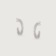 Textured Bold Silver Earrings,,hi-res view 3