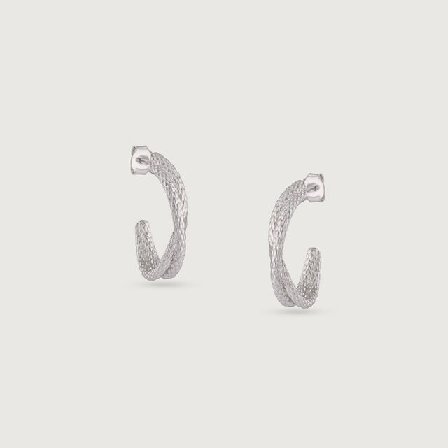 Textured Bold Silver Earrings,,hi-res image number null
