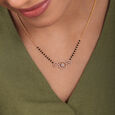 Sparkling Swirls 18 KT Gold and Diamond Mangalsutra,,hi-res view 2