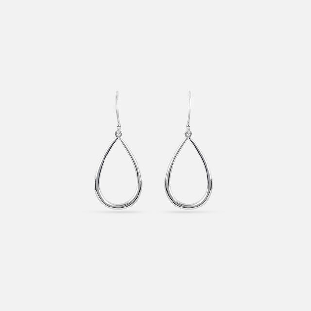 Timeless Teardrop Silver Hoop Earrings,,hi-res image number null