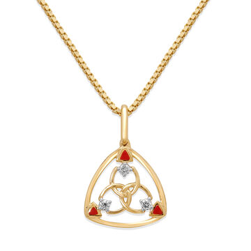 14Kt Yellow Gold Sacred Trinity Diamond Pendant