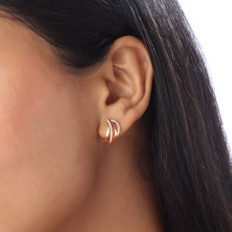 Blushing Swirl Diamond Earrings