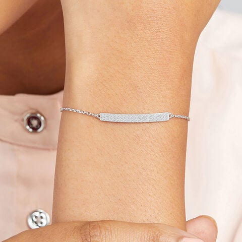 Shimmering Bar Silver Bracelet