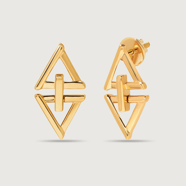 Elevated Goat Triangle Link 18KT Drop Earrings,,hi-res image number null