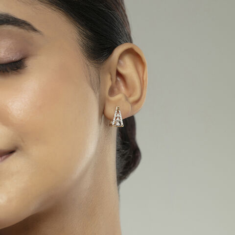 Geo Luxe Gold & Diamond Hoop Earrings