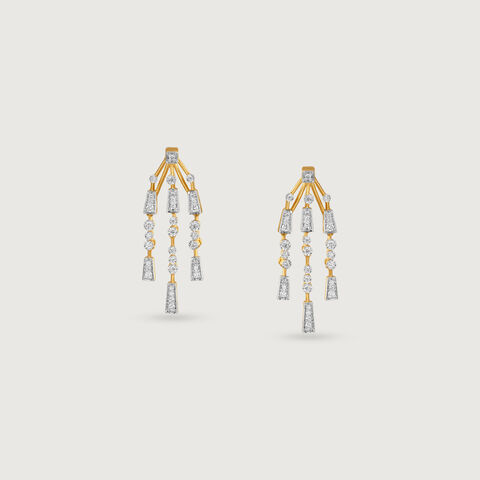 Radiant Cascade Diamond Drop Earrings