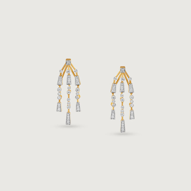 Radiant Cascade Diamond Drop Earrings,,hi-res image number null