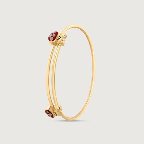Flutter Ladybugs Gold Bangle