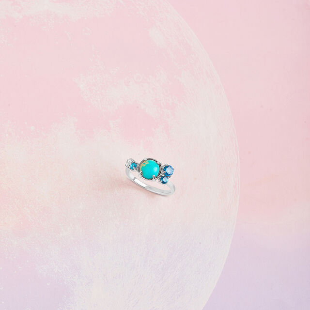 Sea Sparkle Silver Finger Ring,,hi-res image number null