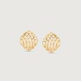 Bold Mesh Gold Stud Earrings,,hi-res view 3