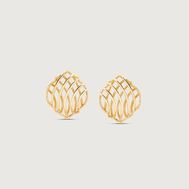 Bold Mesh Gold Stud Earrings,,hi-res image number null