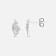 Enchanting Feather Silver Studs Earrings,,hi-res view 4