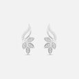 Whimsical Foliage Silver Stud Earrings,,hi-res view 3