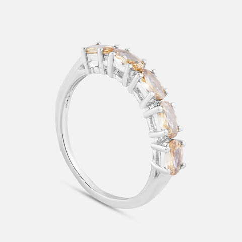 Champagne Sparkler Silver Ring