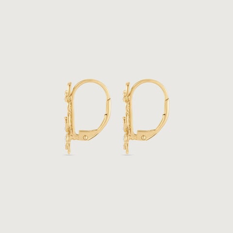 Playful Petal Diamond Hoop Earrings