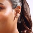 Solar Slice Diamond Stud Earrings,,hi-res view 2