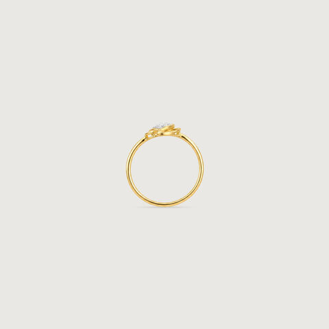 Fluid Embrace Diamond Platinum Gold Ring